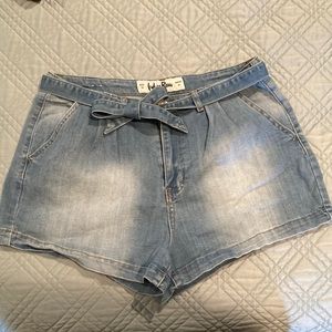 Indigo Rein • High-Waist Blue Jean Shorts